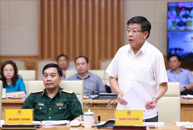 Phó Chủ tịch UBND Thành phố Hà Nội Dương Đức Tuấn phát biểu. Ảnh: Dương Giang-TTXVN