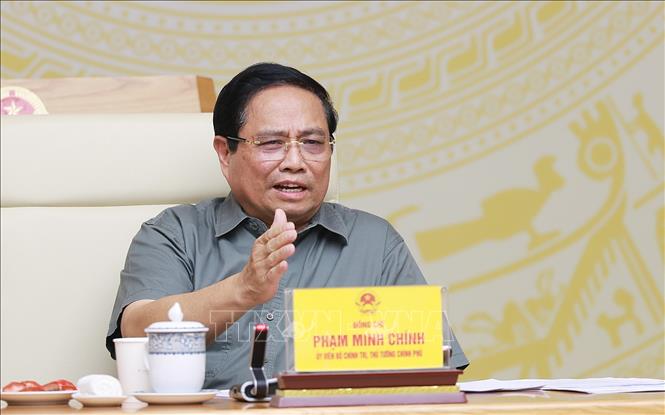 Thủ tướng Phạm Minh Chính chủ trì phiên họp lần thứ nhất của BCĐ Trung ương về chính sách nhà ở và thị trường bất động sản. Ảnh: Dương Giang-TTXVN 
