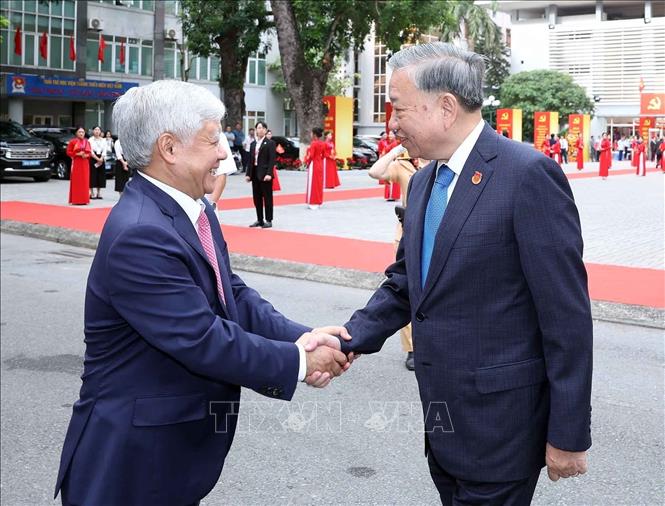 Tổng Bí thư Tô Lâm đến dự Đại hội đại biểu Đảng bộ Mặt trận Tổ quốc, các đoàn thể Trung ương lần thứ nhất. Ảnh: Thống Nhất - TTXVN