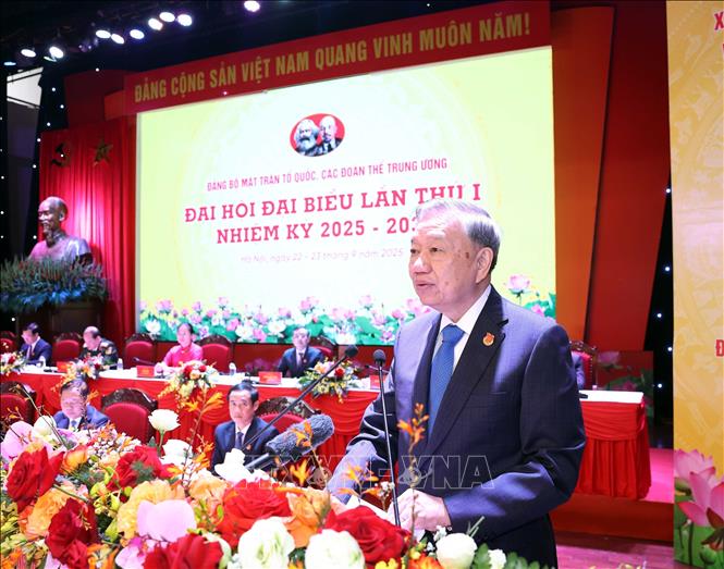 Tổng Bí thư Tô Lâm phát biểu chỉ đạo tại Đại hội. Ảnh: Thống Nhất – TTXVN