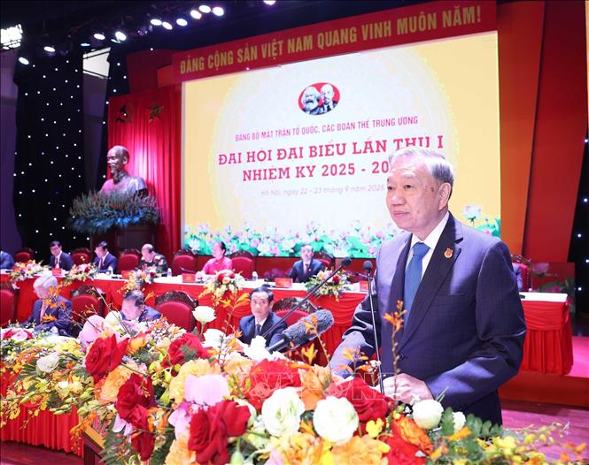 Tổng Bí thư Tô Lâm phát biểu chỉ đạo tại Đại hội. Ảnh: Thống Nhất – TTXVN