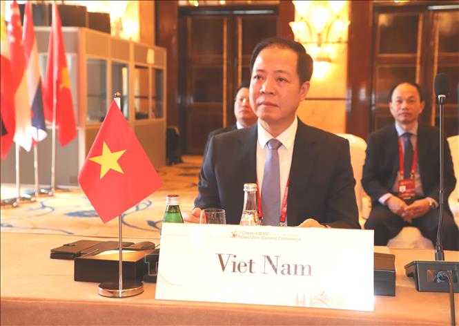 Phó Viện trưởng Viện kiểm sát nhân dân tối cao Việt Nam Trần Hải Quân tại lễ khai mạc hội nghị. Ảnh: Xuân Vịnh-Phóng viên TTXVN tại Hong Kong (Trung Quốc)