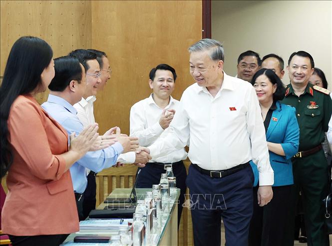 Tổng Bí thư Tô Lâm và các đại biểu. Ảnh: Thống Nhất – TTXVN