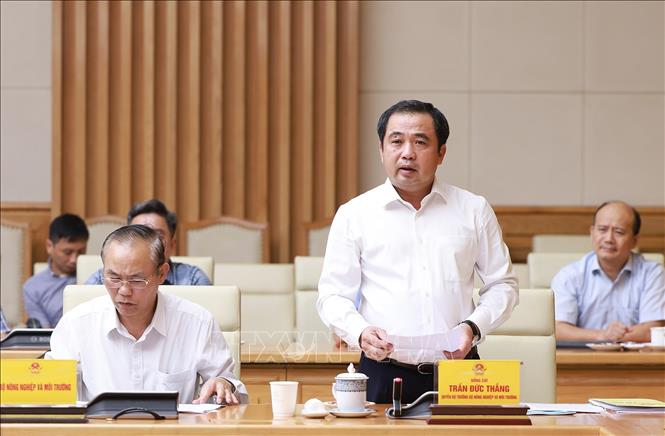 Quyền Bộ trưởng Bộ Nông nghiệp và Môi trường Trần Đức Thắng phát biểu. Ảnh: Dương Giang-TTXVN