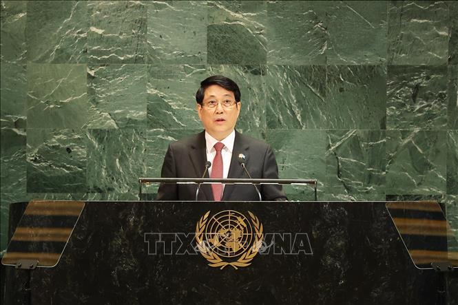 State President Luong Cuong addresses the UNGA 80's High-Level General Debate. VNA Photo: Lâm Khánh 