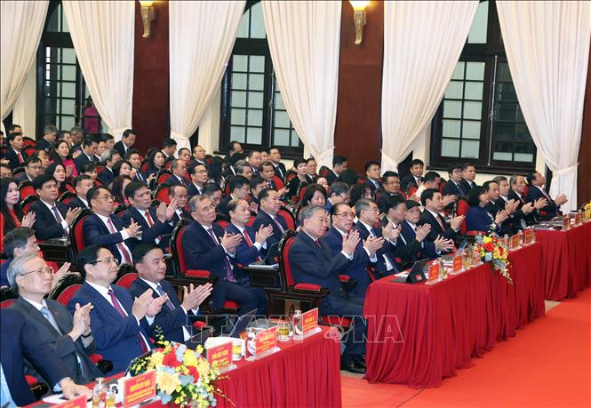 Tổng Bí thư Tô Lâm và các đại biểu dự Đại hội. Ảnh: Thống Nhất – TTXVN