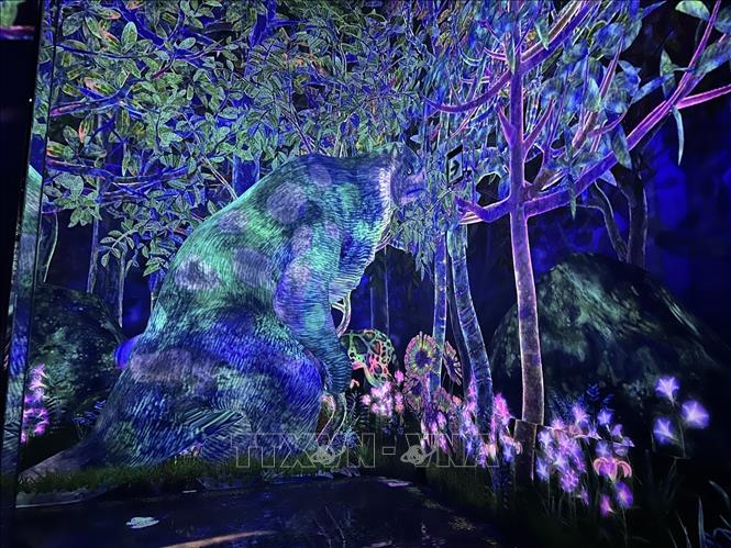 Một trong những loài động vật đã tuyệt chủng được phục dựng bằng hình ảnh 3D. Ảnh: Nguyễn Tuyến – PV TTXVN tại Nhật Bản