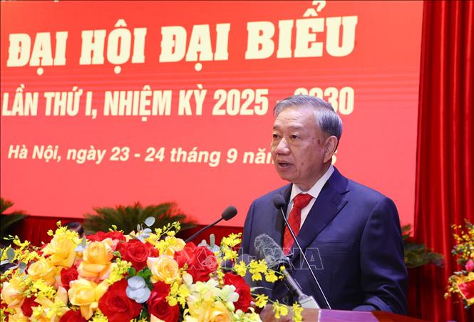 Tổng Bí thư Tô Lâm phát biểu chỉ đạo Đại hội. Ảnh: Văn Điệp – TTXVN