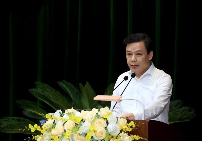 Đại diện Uỷ ban Trung ương Mặt trận Tổ quốc Việt Nam trình bày tham luận. Ảnh: Tuấn Anh - TTXVN