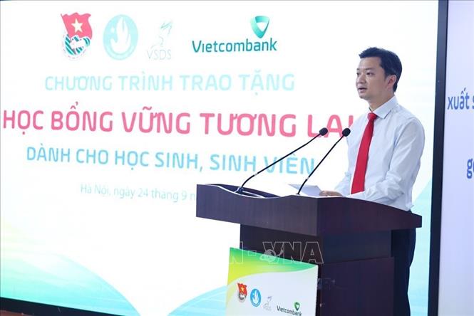 Đồng chí Nguyễn Minh Triết, Bí thư Trung ương Đoàn, Chủ tịch Trung ương Hội Sinh viên Việt Nam phát biểu. Ảnh: Minh Đức – TTXVN
