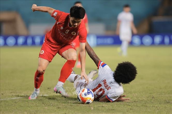 Kết thúc trận đấu, CLB Công An Hà Nội giành chiến thắng với tỷ số 1-0. Ảnh: Minh Quyết - TTXVN
