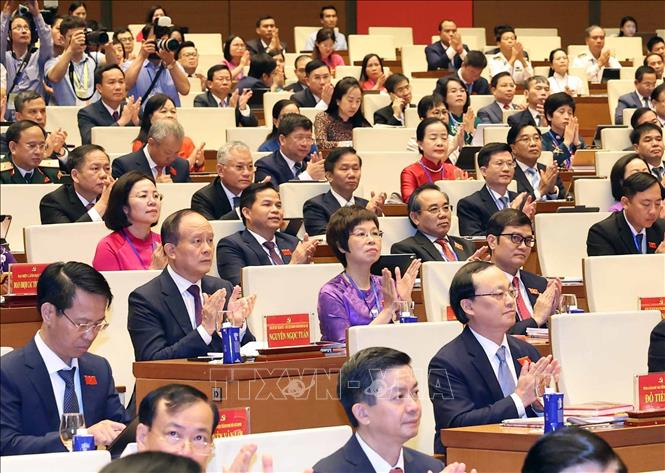 Các đại biểu tham dự Đại hội đại biểu Đảng bộ Quốc hội lần thứ nhất. Ảnh: Thống Nhất - TTXVN
