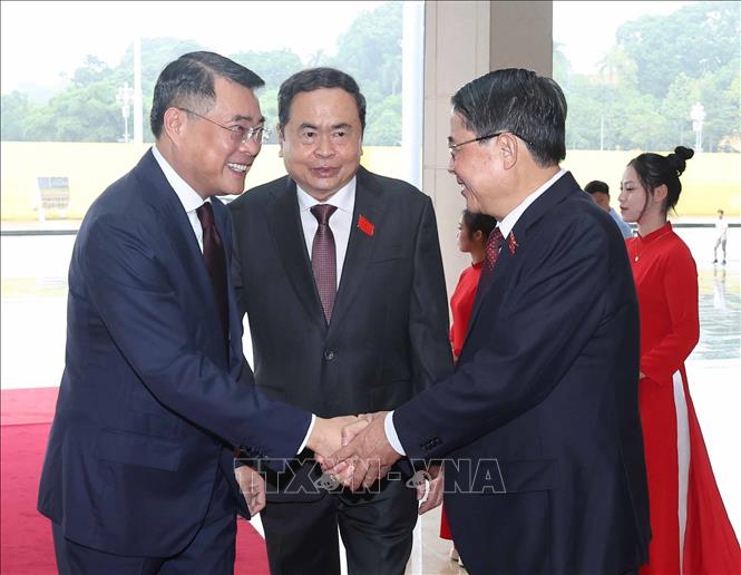 Đồng chí Lê Minh Hưng, Ủy viên Bộ Chính trị, Bí thư Trung ương Đảng, Trưởng Ban Tổ chức Trung ương đến dự Đại hội. Ảnh: Thống Nhất - TTXVN