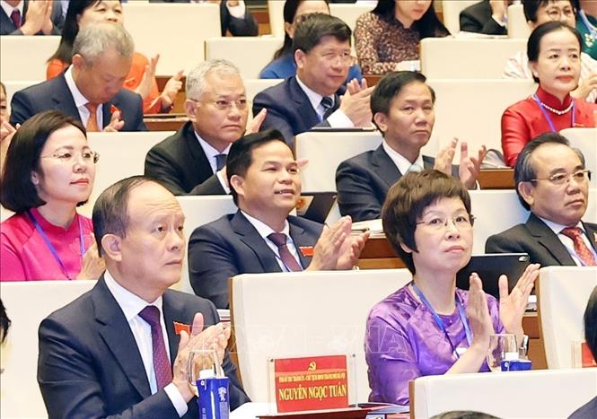 Các đại biểu tham dự phiên chính thức Đại hội đại biểu Đảng bộ Quốc hội lần thứ nhất. Ảnh: Thống Nhất - TTXVN