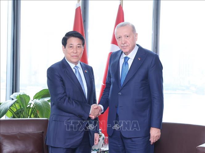 President Luong Cuong meets with President Recep Tayyip Erdoğan on September 24 in New York (local time) on the sidelines of the High-Level General Debate of the 80th Session of the UN General Assembly. VNA Photo: Lâm Khánh