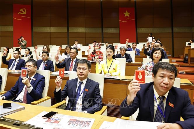 Đại biểu biểu quyết thông qua chương trình Đại hội. Ảnh: Doãn Tấn - TTXVN