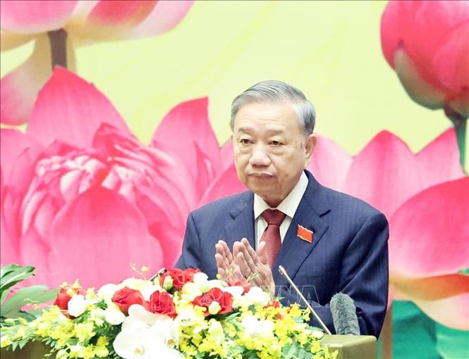 Tổng Bí thư Tô Lâm phát biểu chỉ đạo Đại hội đại biểu Đảng bộ Quốc hội lần thứ nhất. Ảnh: Thống Nhất – TTXVN