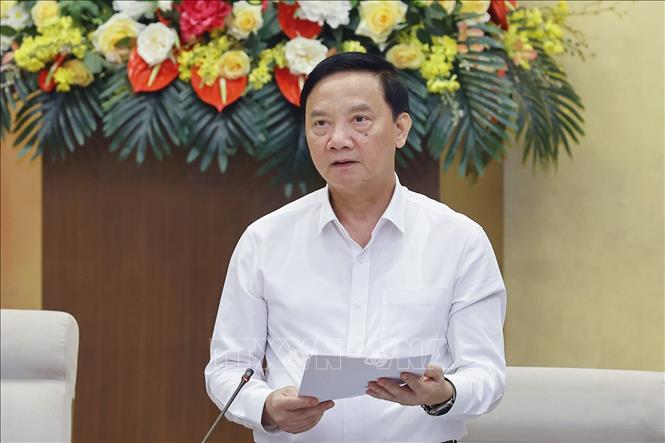 Phó Chủ tịch Quốc hội Nguyễn Khắc Định phát biểu. Ảnh: Doãn Tấn - TTXVN