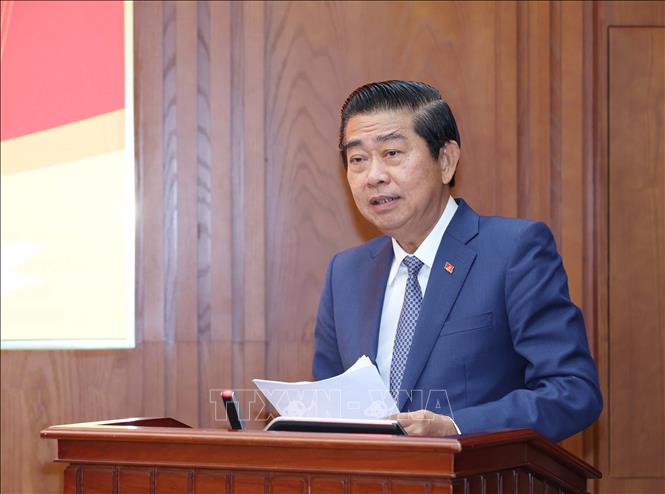 Đồng chí Võ Văn Dũng, Uỷ viên Trung ương Đảng, Phó Trưởng Ban Thường trực Ban Nội chính Trung ương phát biểu tại Hội nghị. Ảnh: Phương Hoa - TTXVN