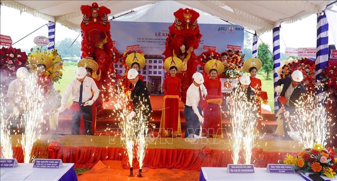 Nghi thức động thổ Dự án nhà ở xã hội tại khu đất 3,5 ha trong khu công nghiệp ở xã Trảng Bom, tỉnh Đồng Nai. Ảnh: Sỹ Tuyên - TTXVN