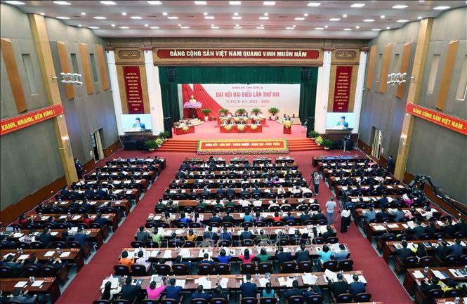 Phiên trù bị Đại hội đại biểu Đảng bộ tỉnh Sơn La lần thứ 16, nhiệm kỳ 2025 - 2030. Ảnh: Quang Quyết - TTXVN 