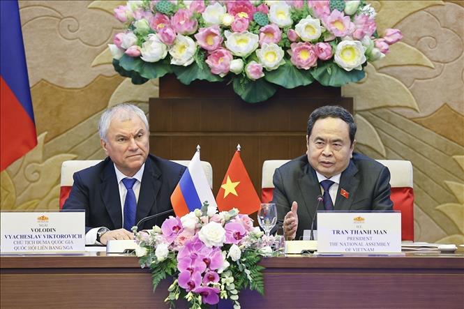 Chủ tịch Quốc hội Trần Thanh Mẫn phát biểu khai mạc Phiên họp. Ảnh: Doãn Tấn - TTXVN

 