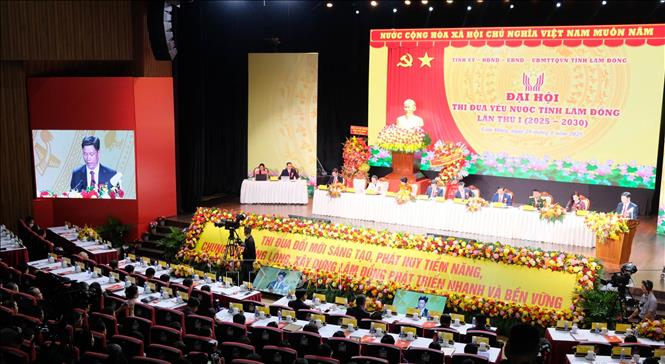 Quang cảnh Đại hội thi đua yêu nước tỉnh Lâm Đồng lần thứ nhất, giai đoạn 2025 - 2030. Ảnh: Nguyễn Dũng – TTXVN