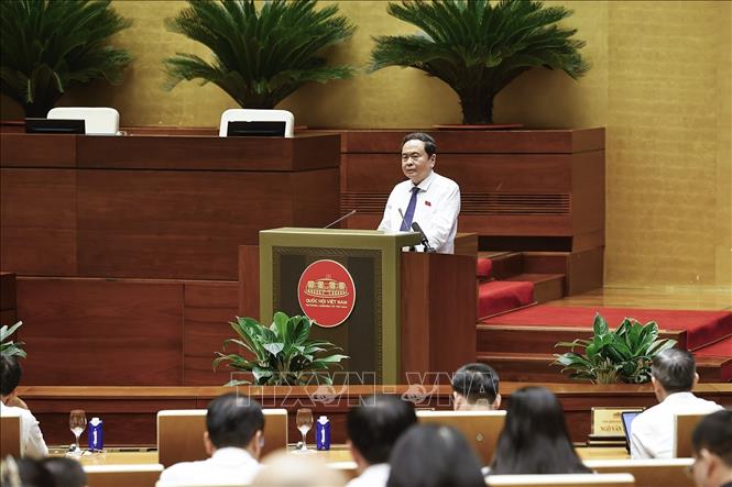 Chủ tịch Quốc hội Trần Thanh Mẫn phát biểu khai mạc Hội nghị. Ảnh: Doãn Tấn - TTXVN