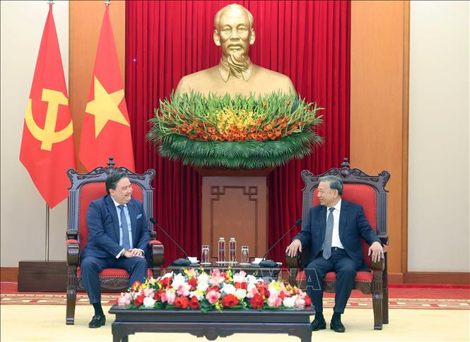 Tổng Bí thư Tô Lâm tiếp Đại sứ Hoa Kỳ Marc Knapper. Ảnh: Thống Nhất – TTXVN