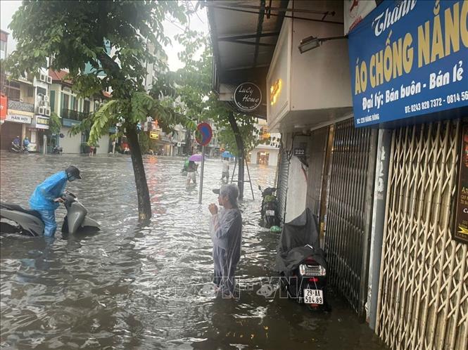 Ngập nặng ở khu vực Cửa Nam. Ảnh: An Đăng-TTXVN