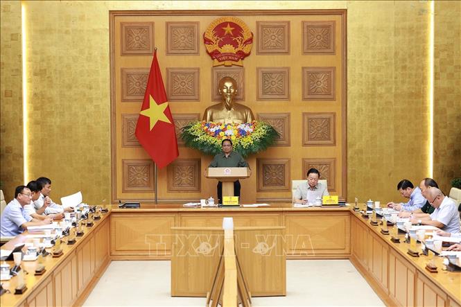 Thủ tướng Phạm Minh Chính chủ trì Phiên họp lần thứ 15 của Ban Chỉ đạo Quốc gia về chống khai thác hải sản bất hợp pháp. Ảnh: Dương Giang-TTXVN