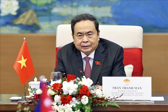 Chủ tịch Quốc hội Trần Thanh Mẫn phát biểu. Ảnh: Doãn Tấn – TTXVN