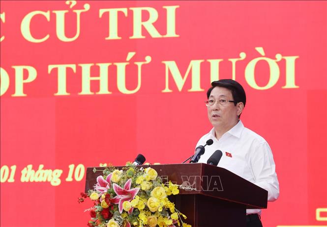 Chủ tịch nước Lương Cường phát biểu. Ảnh: Lâm Khánh – TTXVN