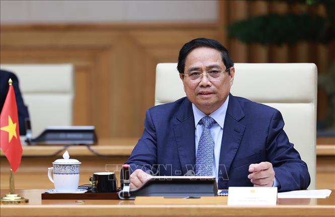 Thủ tướng Phạm Minh Chính phát biểu. Ảnh: Dương Giang-TTXVN  
