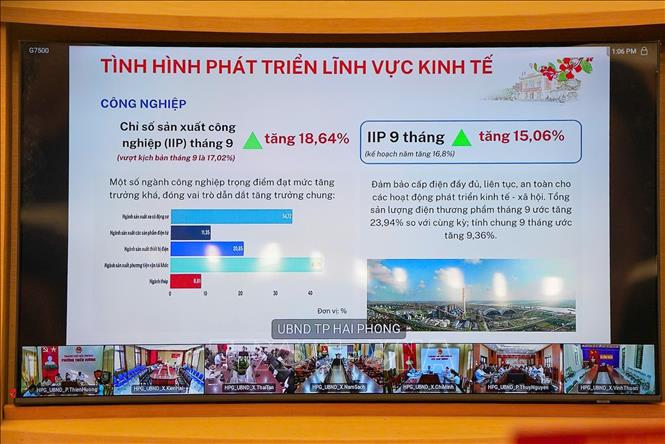 9 tháng, tổng sản phẩm trên địa bàn Hải Phòng ước đạt 321.047 tỷ đồng. Ảnh: Minh Huệ-TTXVN
