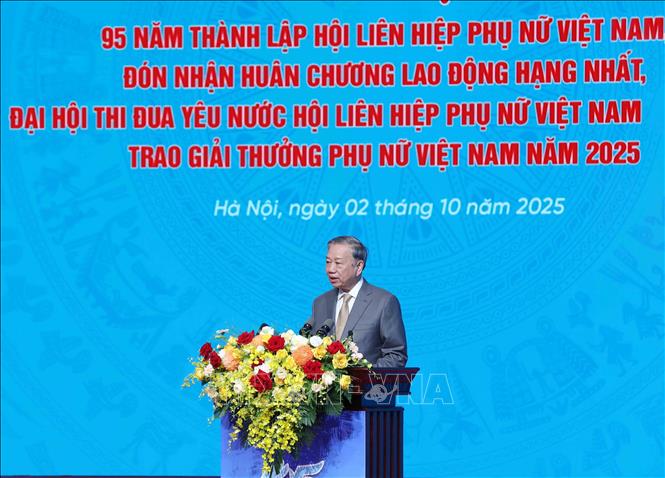 Tổng Bí Thư Tô Lâm phát biểu tại Lễ kỷ niệm. Ảnh: Phương Hoa - TTXVN