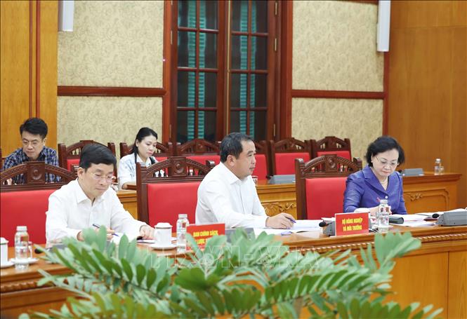 Các đại biểu tham dự buổi làm việc. Ảnh: Thống Nhất - TTXVN