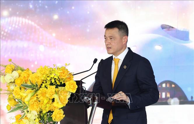 Ông Đặng Minh Trường, Chủ tịch Hội đồng Quản trị  Tập đoàn Sun Group phát biểu tại buổi lễ. Ảnh: Quốc Khánh - TTXVN 