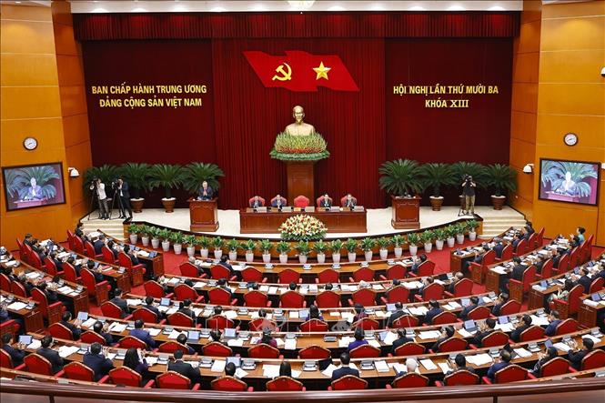 Phiên khai mạc Hội nghị lần thứ mười ba, Ban Chấp hành Trung ương Đảng khoá XIII. Ảnh: Doãn Tấn - TTXVN