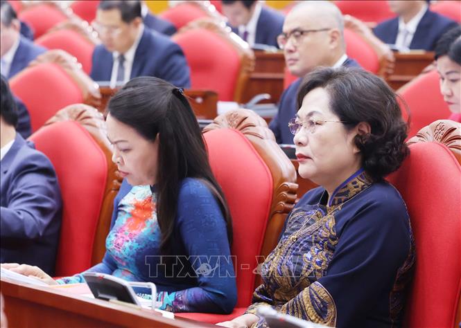 Các đại biểu dự Hội nghị lần thứ mười ba, Ban Chấp hành Trung ương Đảng khoá XIII. Ảnh: Thống Nhất - TTXVN