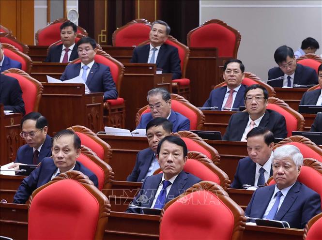 Các đại biểu dự Hội nghị lần thứ mười ba, Ban Chấp hành Trung ương Đảng khoá XIII. Ảnh: Thống Nhất - TTXVN