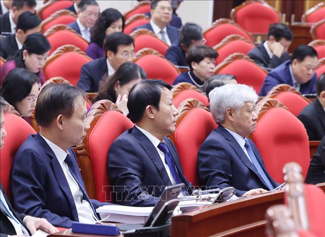 Các đại biểu dự Hội nghị lần thứ mười ba, Ban Chấp hành Trung ương Đảng khoá XIII. Ảnh: Thống Nhất - TTXVN