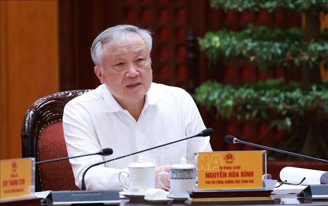 Phó Thủ tướng thường trực Nguyễn Hoà Bình phát biểu. Ảnh: Dương Giang-TTXVN 
