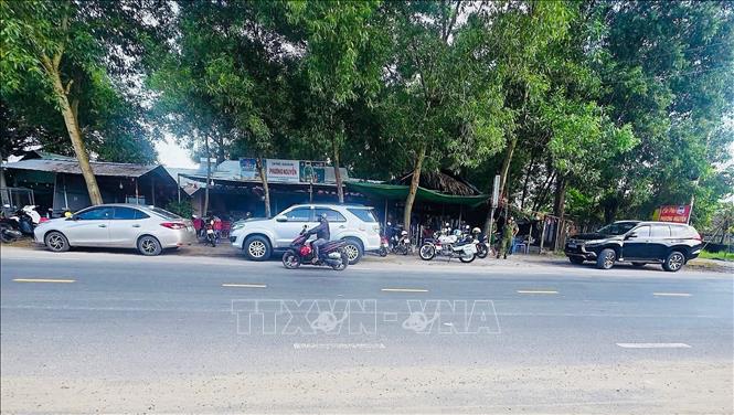 Hiện trường vụ án tại quán cà phê P.N tại khu phố Thanh Sơn, phường Thanh Điền, tỉnh Tây Ninh. Ảnh: Minh Phú - TTXVN