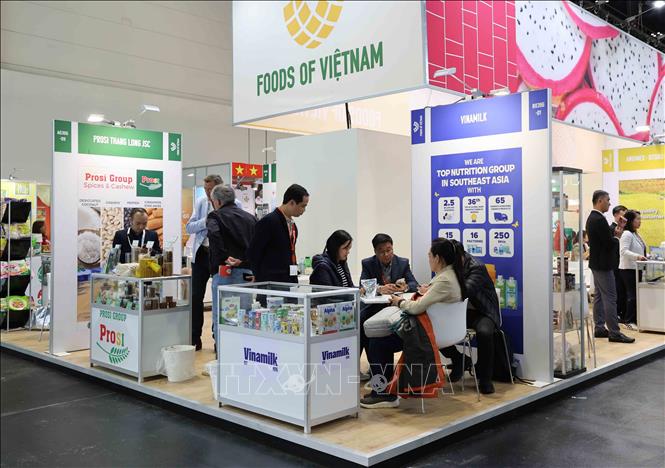 Gian hàng của Việt Nam tại Anuga 2025. Ảnh: Thu Hằng - PV TTXVN tại Đức