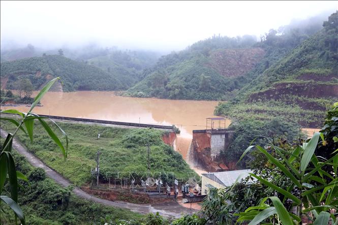 Vị trí đập thủy điện Bắc Khê 1, xã Tân Tiến, tỉnh Lạng Sơn bị vỡ. Ảnh: Văn Đạt - TTXVN