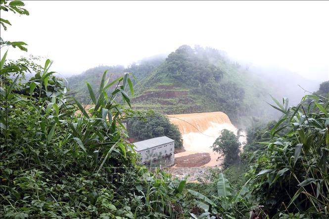 Vị trí đập thủy điện Bắc Khê 1, xã Tân Tiến, tỉnh Lạng Sơn bị vỡ. Ảnh: Văn Đạt - TTXVN