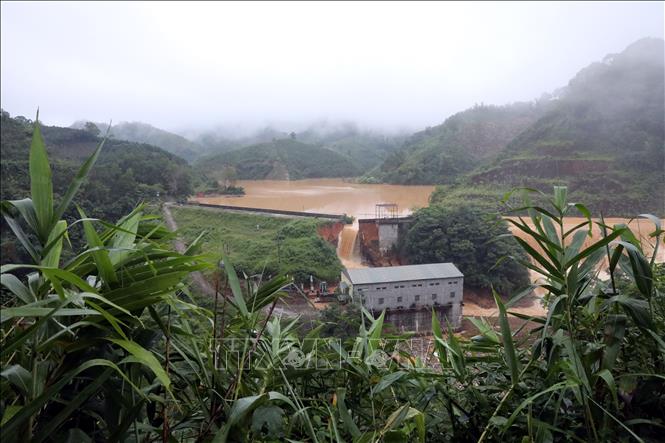 Vị trí đập thủy điện Bắc Khê 1, xã Tân Tiến, tỉnh Lạng Sơn bị vỡ. Ảnh: Văn Đạt - TTXVN