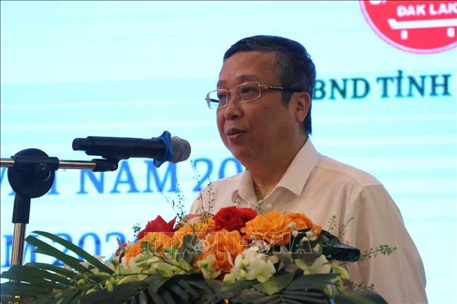 Thứ trưởng Bộ Nông nghiệp và Môi trường Hoàng Trung phát biểu. Ảnh: Tường Quân - TTXVN