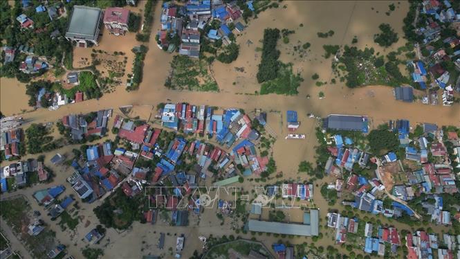Khu vực ngập úng phường Tân Thịnh (tỉnh Thái Nguyên). Ảnh: Minh Quyết-TTXVN